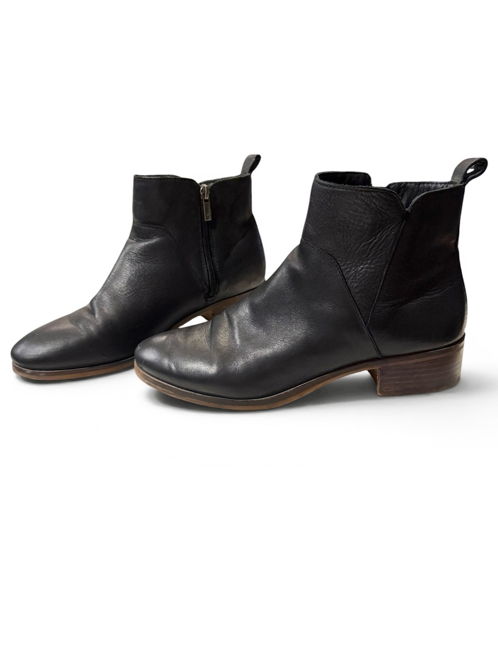 Lucky Brand Black Leather Ankle Boots Size 10